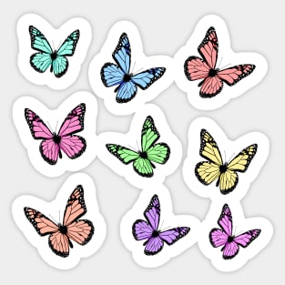 Rainbow Pastel Butterflies Sticker